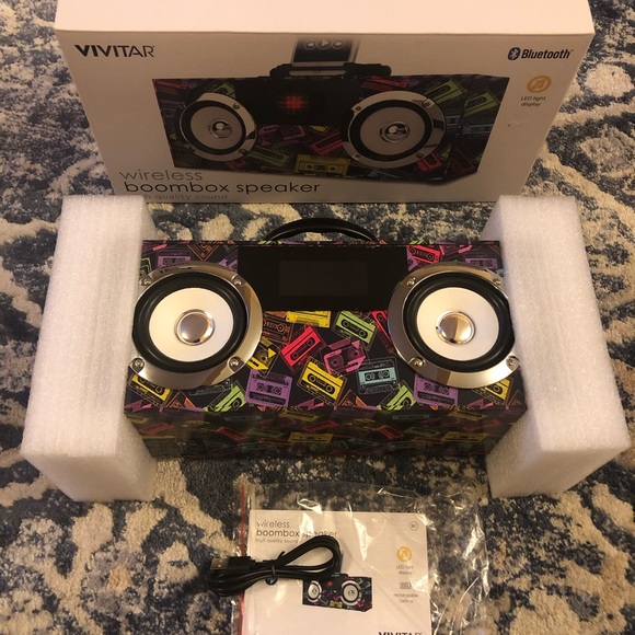*SOLD-NEW Vivitar Bluetooth Wireless Boombox Speaker LED Lights Rechargeable - Picture 2 of 16